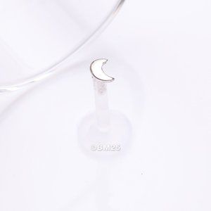 14 Karat White Gold Triangle Plate Top Bio-Flex Labret